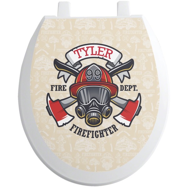 Custom Firefighter Toilet Seat Decal - Round (Personalized)