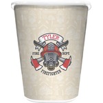 Firefighter Waste Basket - Double Sided (White) (Personalized)