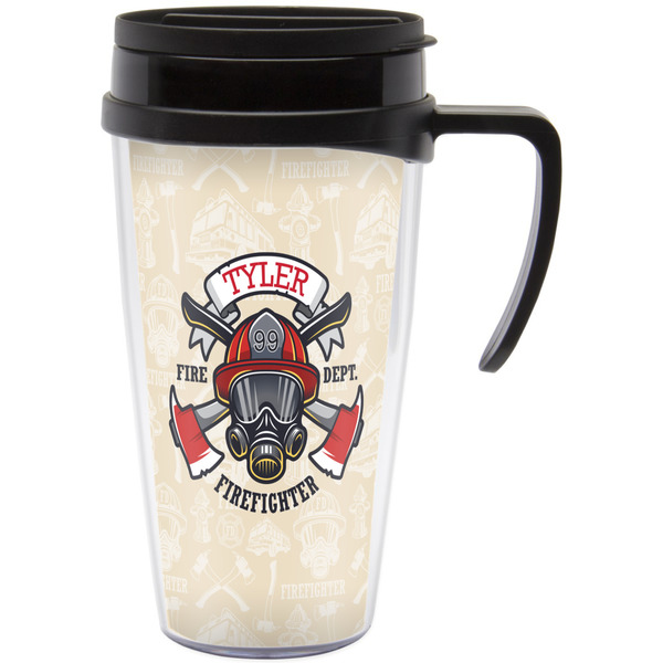 Custom Firefighter Acrylic Travel Mug with Handle (Personalized)