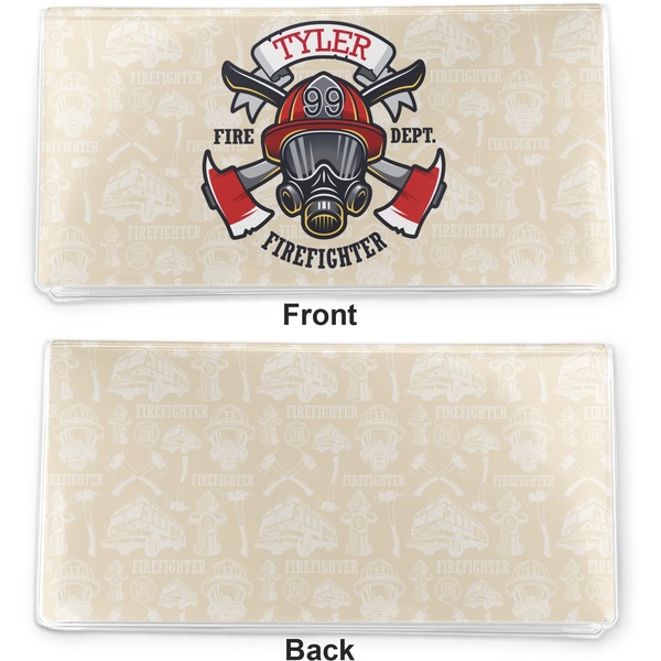 Firefighter Career Vinyl Check Book Cover - Front and Back