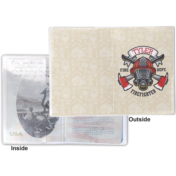 Firefighter Career Vinyl Passport Holder - Flat Front and Back