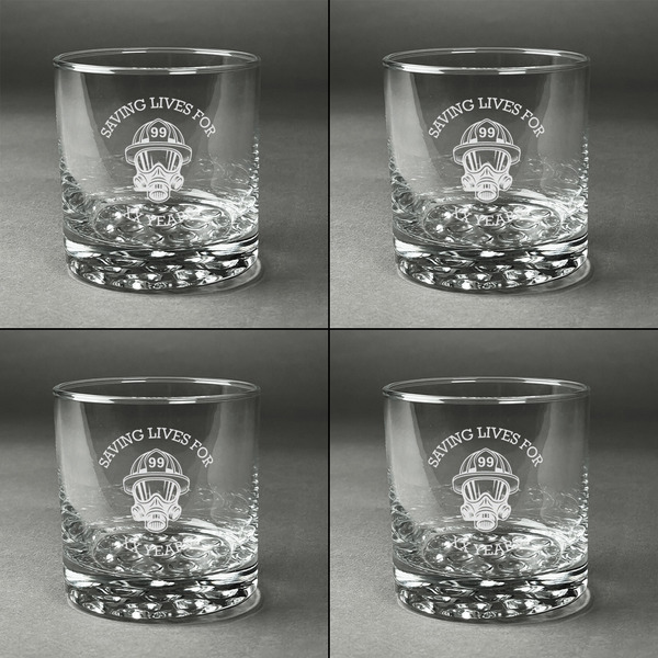 Firefighter Career Whiskey Glasses - Set of 4 all Engraved