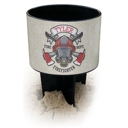 Firefighter Black Beach Spiker Drink Holder (Personalized)