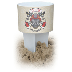 Firefighter White Beach Spiker Drink Holder (Personalized)