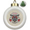 Firefighter Ceramic Christmas Ornament - Xmas Tree (Front View)