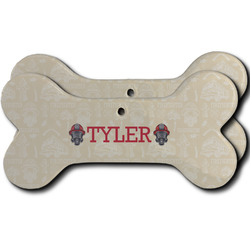 Firefighter Ceramic Dog Ornament - Front & Back w/ Name or Text