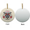 Firefighter Ceramic Flat Ornament - Circle Front & Back (APPROVAL)