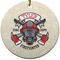 Firefighter Ceramic Flat Ornament - Circle (Front)