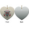 Firefighter Ceramic Flat Ornament - Heart Front & Back (APPROVAL)