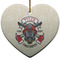 Firefighter Ceramic Flat Ornament - Heart (Front)