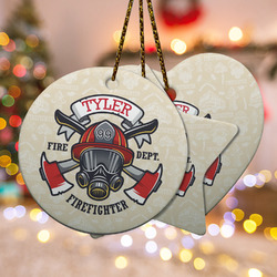 Firefighter Ceramic Ornament w/ Name or Text