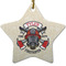 Firefighter Star Ceramic Ornament w/ Name or Text