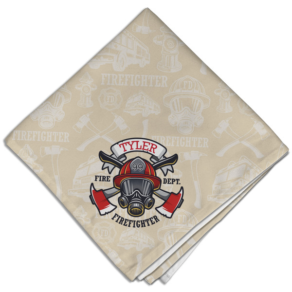 Custom Firefighter Cloth Dinner Napkin - Single w/ Name or Text