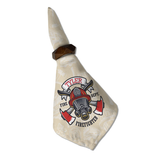 Firefighter Cloth Napkins - Personalized Dinner (Folded in Ring) (MAIN)