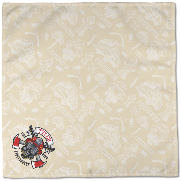 Firefighter Cloth Napkins - Personalized Dinner (Full Open)