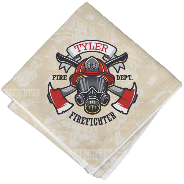 Custom Firefighter Cloth Cocktail Napkin - Single w/ Name or Text