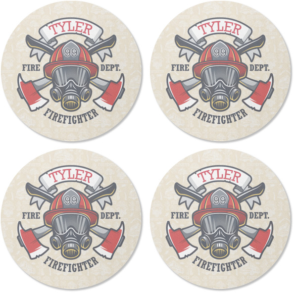 Firefighter Coaster Round Rubber Back - Apvl