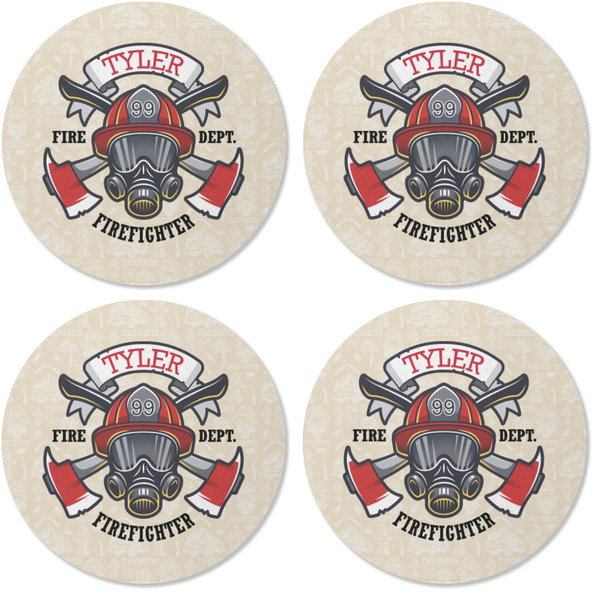 Firefighter Coaster Round Rubber Back - Apvl
