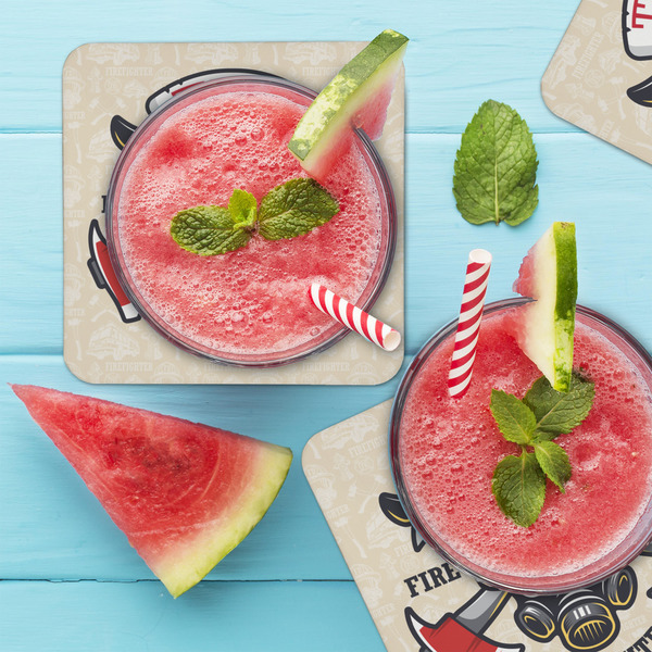 Firefighter Coaster Set - LIFESTYLE