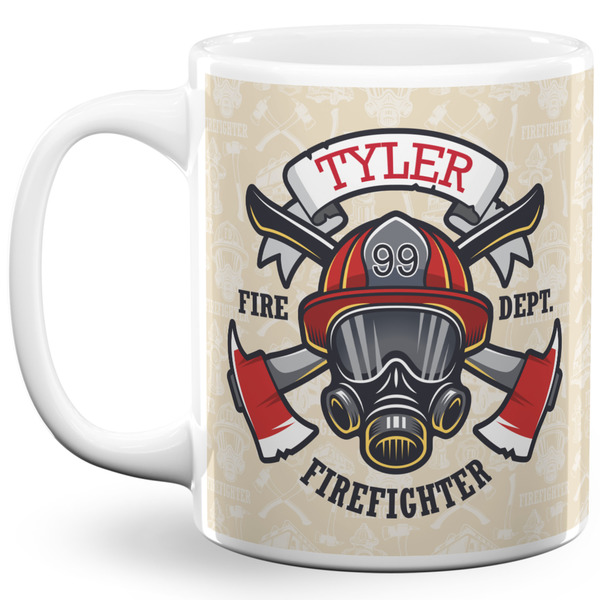 Custom Firefighter 11 Oz Coffee Mug - White (Personalized)
