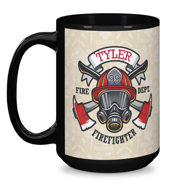 Firefighter Coffee Mug - 15 oz - Black