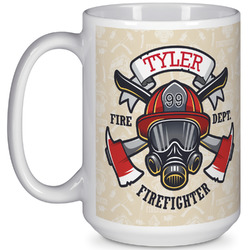 Firefighter 15 Oz Coffee Mug - White (Personalized)