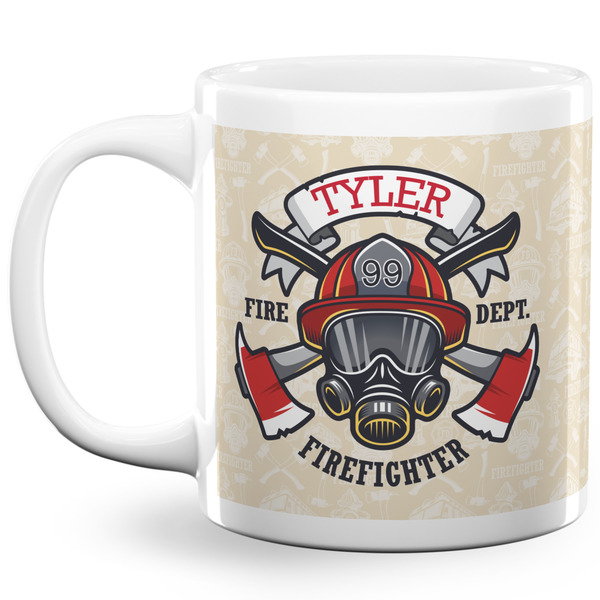 Custom Firefighter 20 Oz Coffee Mug - White (Personalized)