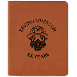 Firefighter Leatherette Zipper Portfolio with Notepad - Single Sided (Personalized)