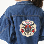 Firefighter Twill Iron On Patch - Custom Shape - 2XL - Set of 4 (Personalized)