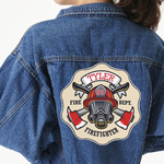 Firefighter Twill Iron On Patch - Custom Shape - 3XL - Set of 4 (Personalized)
