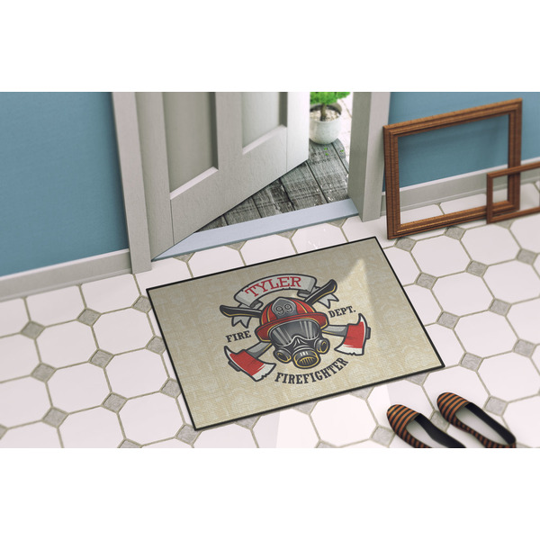 Firefighter Door Mat Lifestyle