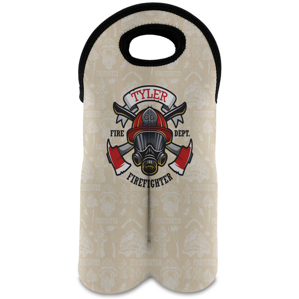 Custom Firefighter Wine Tote Bag (2 Bottles) (Personalized)