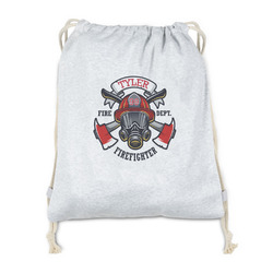 Firefighter Drawstring Backpack - Sweatshirt Fleece - Double Sided (Personalized)