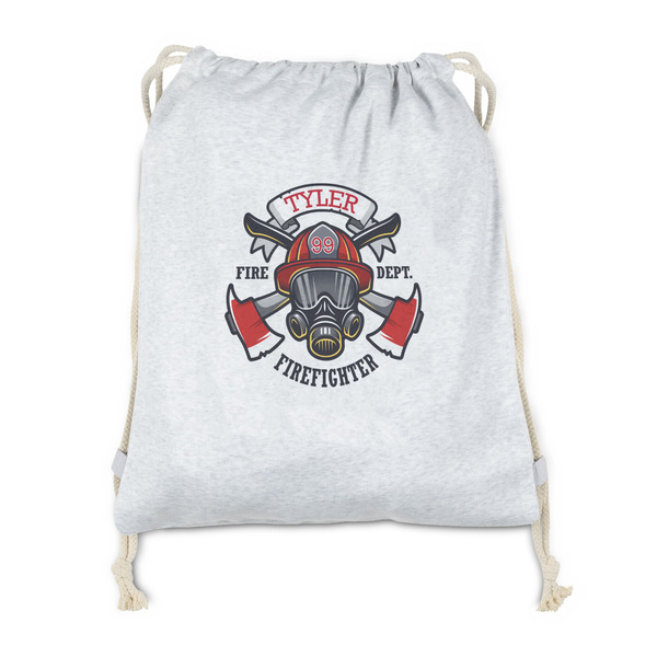 Custom Firefighter Drawstring Backpack - Sweatshirt Fleece - Double Sided (Personalized)