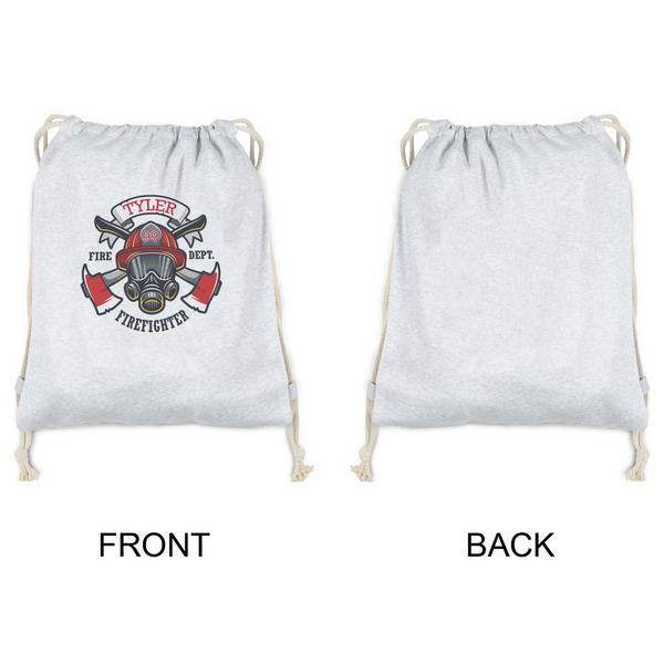 Firefighter Drawstring Backpacks - Sweatshirt Fleece - Single Sided - APPROVAL