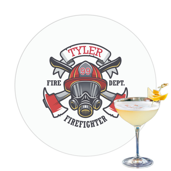 Custom Firefighter Printed Drink Topper - 3.25" (Personalized)
