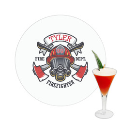 Firefighter Printed Drink Topper -  2.5" (Personalized)