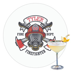 Firefighter Printed Drink Topper - 3.5" (Personalized)