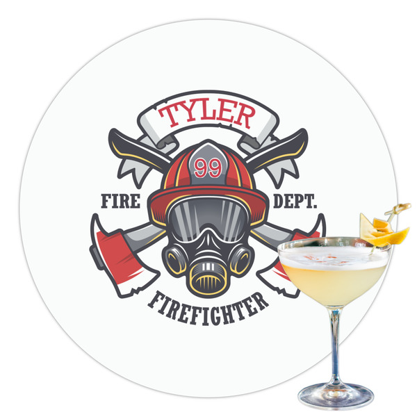 Custom Firefighter Printed Drink Topper - 3.5" (Personalized)