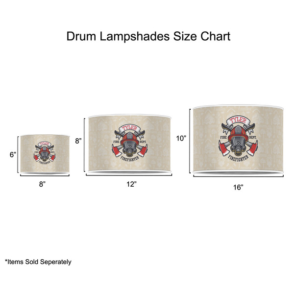 Firefighter Drum Lampshades - Sizing Chart