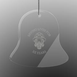 Firefighter Engraved Glass Ornament - Bell (Personalized)