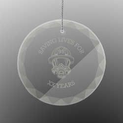 Firefighter Engraved Glass Ornament - Round (Personalized)