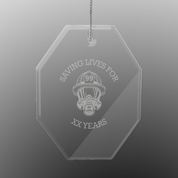 Firefighter Engraved Glass Ornament - Octagon (Personalized)
