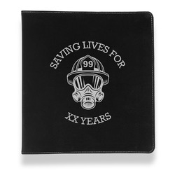 Firefighter Leather Binder - 1" - Black (Personalized)