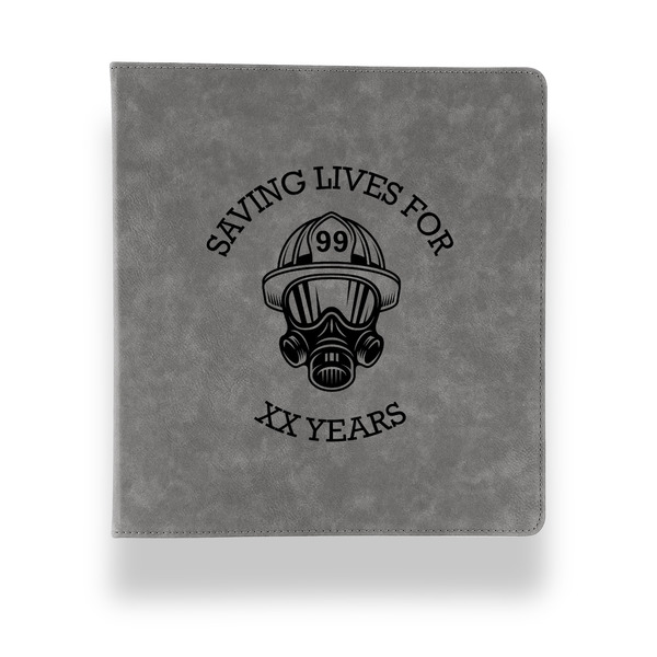 Firefighter Leather Binder - 1" - Grey - Front View