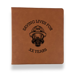Firefighter Leather Binder - 1" - Rawhide (Personalized)