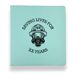 Firefighter Leather Binder - 1" - Teal (Personalized)