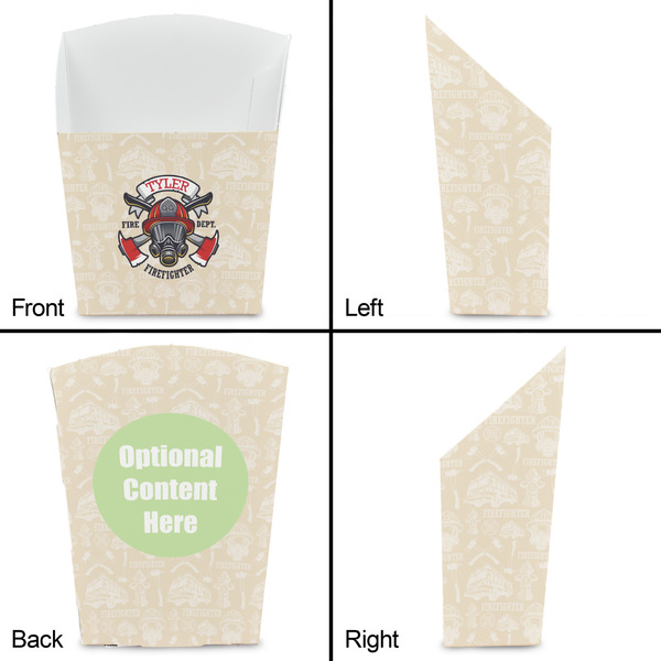 Firefighter French Fry Favor Box - Front & Back View