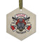 Firefighter Frosted Glass Ornament - Hexagon