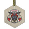 Firefighter Flat Glass Ornament - Hexagon w/ Name or Text